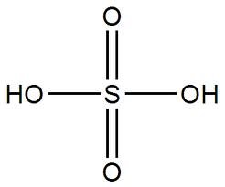 Structure of sulfuric acid (H2SO4)