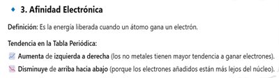Definición y tendencia de la afinidad electrónica
