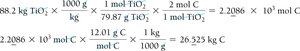 Calculation of remaining excess reactant
