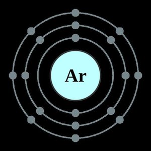 Bohr model of argon with a full octet