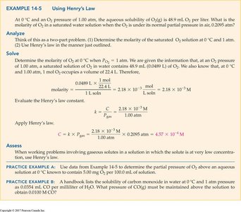 Example: Using Henry's Law to calculate gas solubility