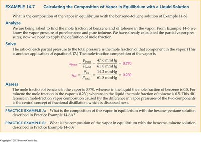Example: Calculating vapor composition in equilibrium