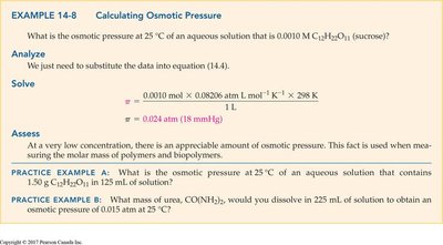 Example: Calculating osmotic pressure