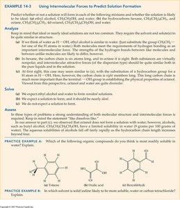 Example: Using intermolecular forces to predict solution formation