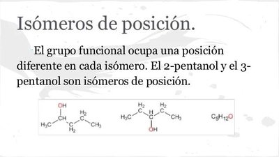 Isomería de posición: 2-pentanol y 3-pentanol