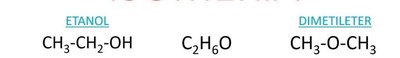 Ejemplo de isomería de función: etanol y dimetiléter