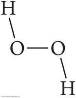Structural formula of H2O2 (bent)