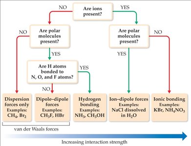 Flowchart for identifying intermolecular forces
