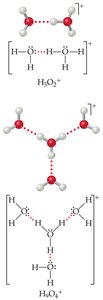 Hydronium ion clusters