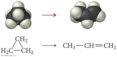 Cyclopropane rearrangement to propene