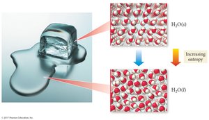 Melting ice: increase in entropy