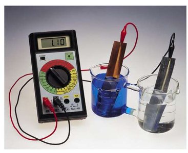 Electrochemical cell setup with voltmeter