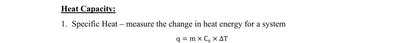 Specific heat formula