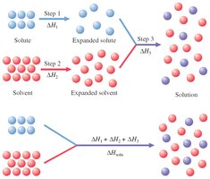 Enthalpy changes in solution formation