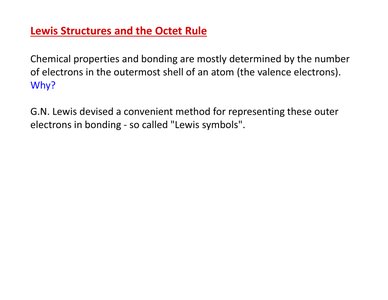 Lewis structures and the octet rule
