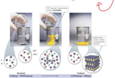 Photo sequence showing precipitation reaction and formation of solid