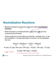 Slide explaining neutralization reactions