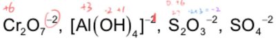 Examples of oxidation numbers in polyatomic ions
