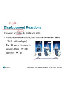 Slide explaining displacement reactions