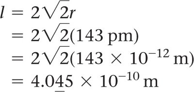 Calculation of edge length for FCC