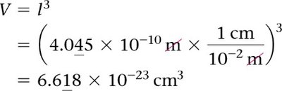 Calculation of volume for FCC