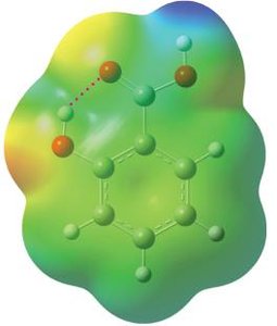 Electrostatic potential map of salicylic acid