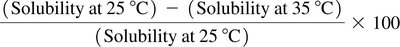 Percent change in solubility equation