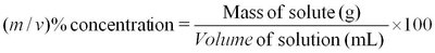 Mass/volume percent equation
