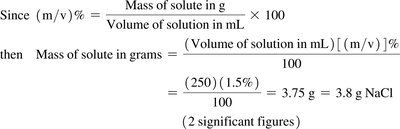 Mass/volume percent calculation