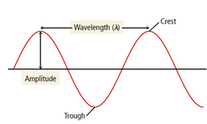 Wave diagram showing amplitude and wavelength
