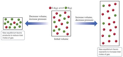Effect of volume/pressure changes on equilibrium position