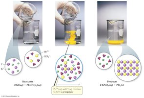 Formation of a precipitate in a double displacement reaction