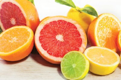 Citrus fruits, sources of citric acid and ascorbic acid