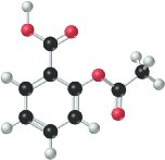 Molecular model of acetylsalicylic acid (aspirin)
