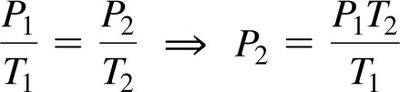 Gay-Lussac's law equation rearranged for P2