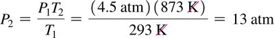 Gay-Lussac's law calculation example