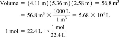 Avogadro's law calculation example