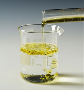 Immiscible liquids (oil and water)