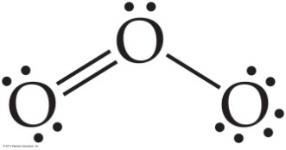Lewis structure of ozone (O3)