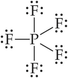 Lewis structure for PF5 (expanded octet)