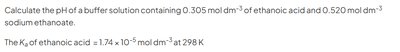 Buffer solution calculation example