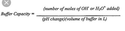 Buffer capacity formula