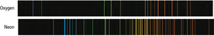 Line spectra of oxygen and neon