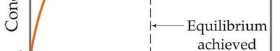 Rates of forward and reverse reactions reaching equilibrium