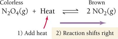 Endothermic reaction, add heat shifts right