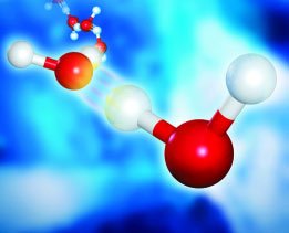 Molecular model of water showing bond polarity