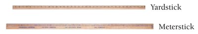 Comparison of yardstick and meterstick