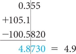 Addition and subtraction with significant figures