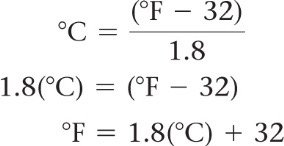 Temperature conversion equations