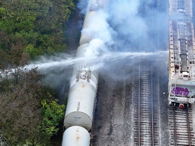 Styrene venting from tank car